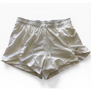 Nike Women's Large White Athletic Running Shorts Polyester Lined Elastic Waist